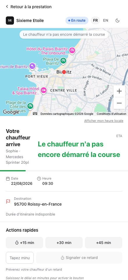 Customer tracking actions with the loaded map and delay controls